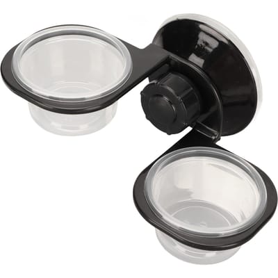 Reptielenvoedsel Water Voerbak Multifunctioneel Dubbel Vast Reptielen Hangend Waterbassin voor Thuis black