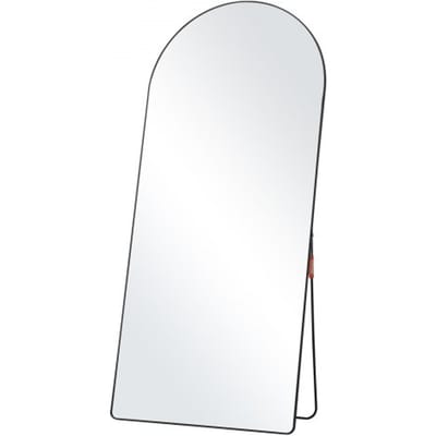 VEVOR Gebogen Spiegel op Volledige Lengte, 180 x 81 cm, Staande Spiegel met Standaard, Vrijstaand of Aan de Muur Gemonteerd, Aluminiumlegering Frame, Volledige Lengte Aankleedspiegel voor Woonkamer en Slaapkamer