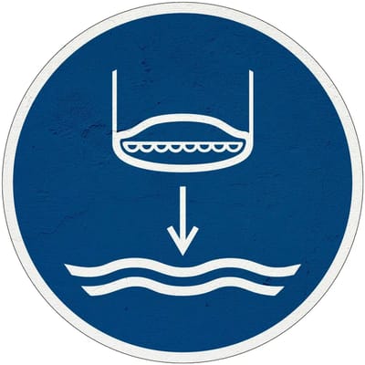 Reddingsboot laten zakken gebodsbord - M039 | Sign Again materiaal | 10 cm