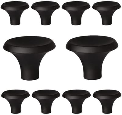 10 X MSQDESIGN Kastknop zwart (Metaal) - Kastknoppen zwart - 10 stuks - Deurknopjes zwart voor kast - Deurknopjes zwart - Meubelknop zwart - Meubelknoppen zwart - kast knop zwart - Deurknoppen zwart - Ladeknoppen voor deurtjes -incl schroeven