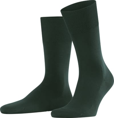 FALKE ClimaWool eenkleurig wol lyocell sokken heren groen - maat 43-44