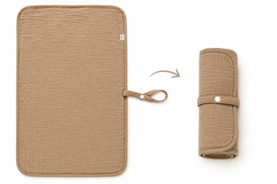 Verschoonmatje Baby Waterproof – Hydrofiel met Bamboe Voering – Bruin – 35x60 cm – Opvouwbaar – Wasbaar – Voor Onderweg en Thuis