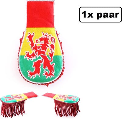 Schouder epaulette carnaval met leeuw per paar - Limburg carnaval thema feest festival fun