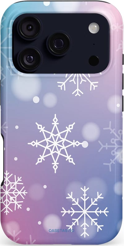 Casetastic hoesje geschikt voor Apple iPhone 17 Pro - MagSafe - Dubbellaagse bescherming - Snowy Winter Gloed - Fashion Case - Lila Lichtgrijs Lichtblauw Lichtroze