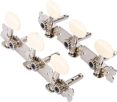 Set van 1 Set Akoestische Stemmechanismen, Stemknoppen en Tuning Pegs voor Akoestische Gitaren, Ukuleles en Klassieke Gitaren (Wit)