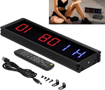 Intervaltimer voor Fitness Training - Aftelklok en Stijgende Stopwatch voor Thuis Gym Oefeningen en Workouts