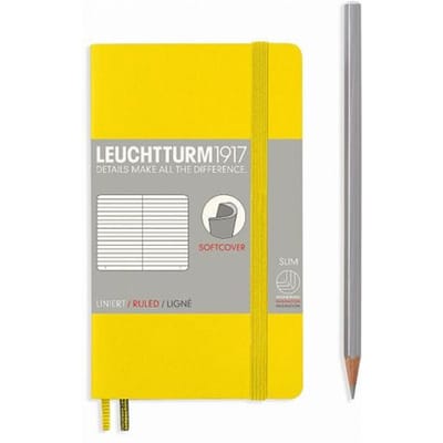 Leuchtturm1917 notitieboekje softcover pocket a6 gelinieerd geel