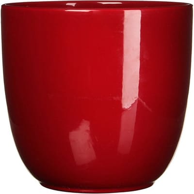 Mica Decorations Bloempot - donkerrood - keramiek - 10 x 9 cm - plantenpotten