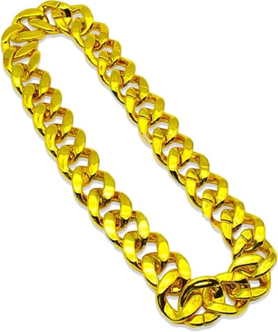 Gouden Hip Hop Ketting voor Mannen - Nepparen voor Rapper Kostuum, Cosplay en Feestjes - 70 cm