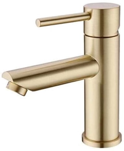Hudor Wastafelkraan Geborsteld Goud - Wastafelmengkraan Messing met Planchet - Scamandre Collectie - Hoge kwaliteit Gerecycled Materiaal