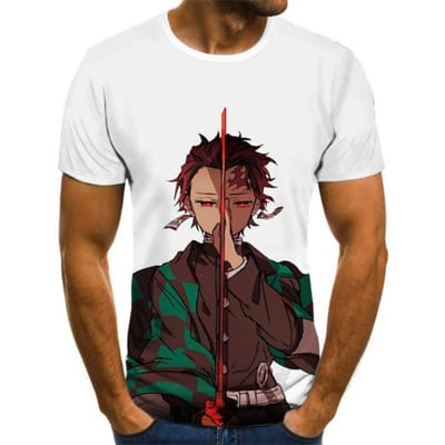 Demon Slayer 3D Print Heren T-shirt Zomermode Casual Korte Mouw Unisex Harajuku Streetwear Oversized T-shirt 6XL