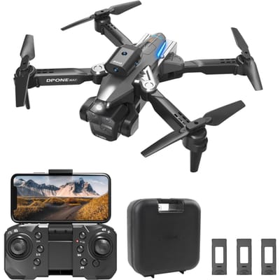 Afstandsbediening drone met dubbele camera 4K opvouwbare headless quadcopter met obstakelvermijdingsfunctie Optische stroompositionering Gebaarfotografie 3 Battery