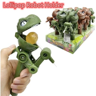 Dinosaurus Lollyhouder Speelgoed Lolly Robot Houder Snoep Opbergruimte voor Kinderen Stofdichte Snoep Opbergruimte Cadeau Taartplateau Nieuwigheid Speelgoed black