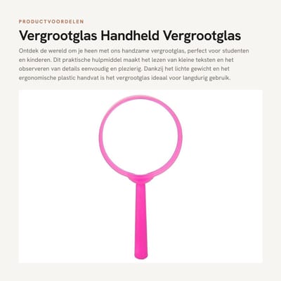 Dailygoods- Vergrootglas Handheld - Draagbaar Vergrootglas - Mini Loep - Handvergrootglas - Plastic Handvat - Geschikt voor Studenten/Kinderen
