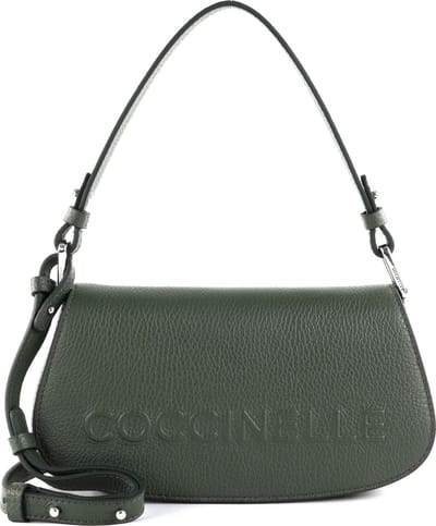 COCCINELLE Leren Handtas Schoudertas Myrtha Maxi Log Mini Crossbody Bag Alga Donkergroen