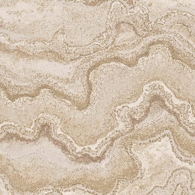 Grafisch behang Profhome 396592-GU vliesbehang hardvinyl warmdruk in reliëf gestructureerd in marmerlook en metallic effect grijs goud 5,33 m2