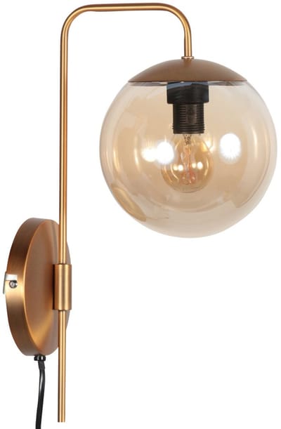 Wandlamp Bollique 4609BR bronskleurige wandlamp van glas en metaal, klassiek ontwerp, geschikt voor binnengebruik - Steinhauer