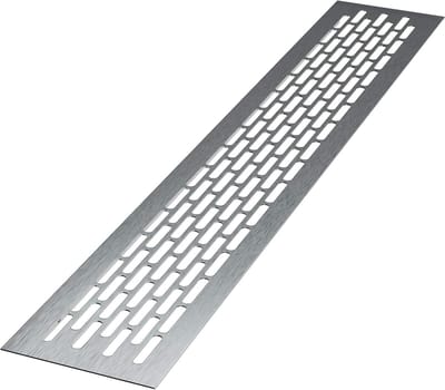Ventilatierooster Aluminium - Afvoerluchtrooster - Meubels Ventileren - Geborsteld Oppervlak - 48 x 8 cm - Inox