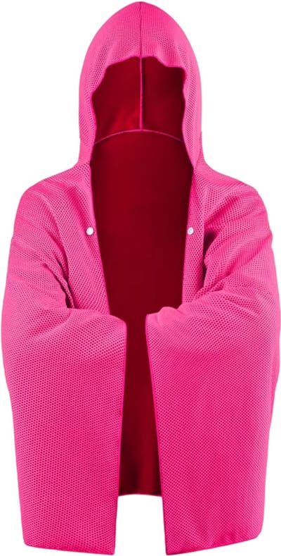 Koelende Capuchoncape – Badponcho, Strandhanddoek, Sneldrogende Badcape en Zwemponcho 4-in-1, Superabsorberende Oversized Handdoek voor Strand, Zwembad en Reizen - Roze