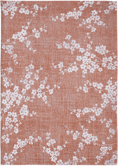 Wasbaar Binnen & Buiten Vloerkleed - 80 x 150 cm - Louis De Poortere Sakura Copper Pink - Laagpolig Tapijt - Gerecycled PET - Made in Belgium - Circulair