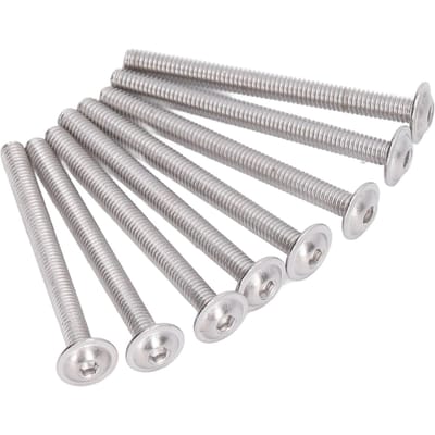 50 Pcs Vis à tête bouton à bride A2?70 Boutons en Acier Inoxydable Têtes Vis à Six Pans Creux Kit M6x35mm