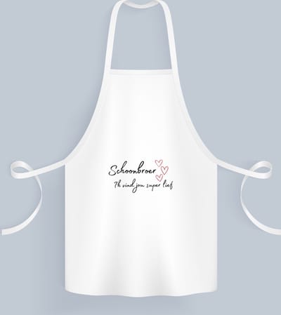 Akyol - schoonbroer ik vind jou super lief Keukenschort - Broer - de liefste schoonbroer - verjaardag - cadeautje voor broer - broer artikelen - kado - geschenk - 82 bij 71 cm