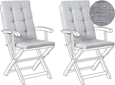 MAUI PREMIUM - Tuinkussen set 2 stuks - Grijsmelange - Polyester