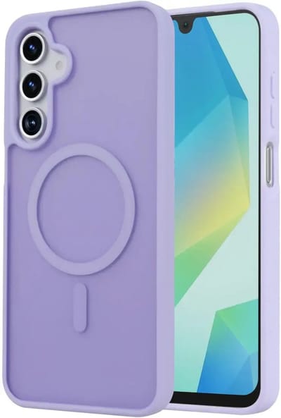 Hoesje Geschikt voor Samsung Galaxy A16 - Compatibel met MagSafe - Matte Beschermhoes - Back Cover met Magneet - Paars