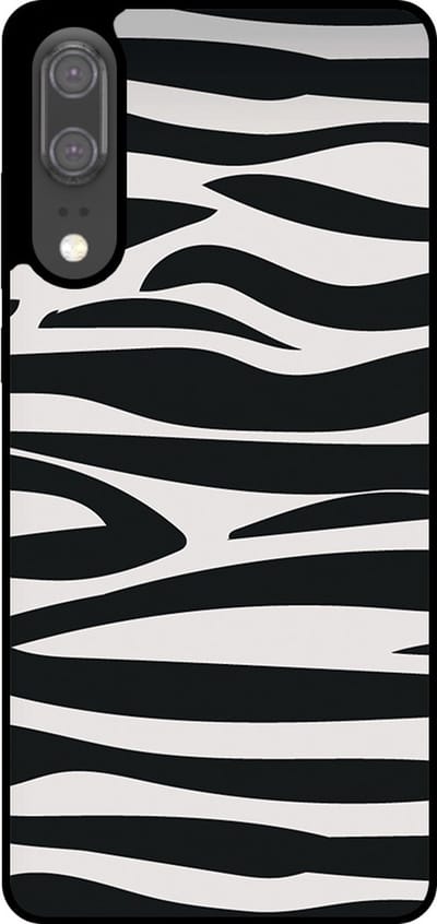 Smartphonica Telefoonhoesje Geschikt voor Huawei P20 met zebra opdruk - TPU backcover case zebra design - Zwart Wit geschikt voor Huawei P20