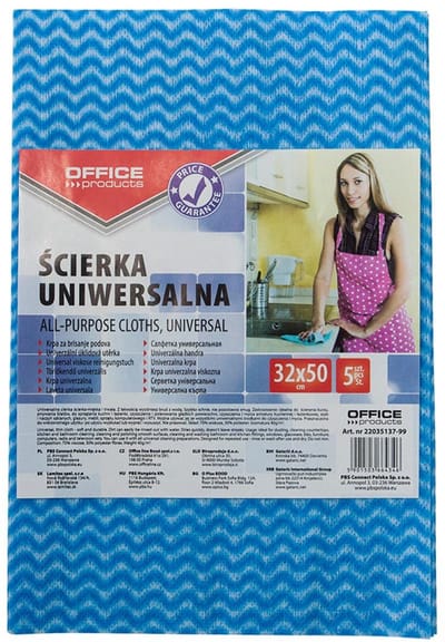 OFFICE products huishouddoekjes | 32 x 50 cm | geassorteerde kleuren | pak van 5 stuks
