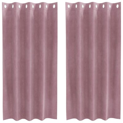vidaXL - Blackout - Gordijnen - met - Oogjes - 2 - stuks - Donkerroze - Velours
