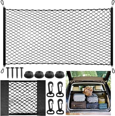 Solidchoice - 2 Delige Bagagenet Set voor Auto met Karabijnhaak