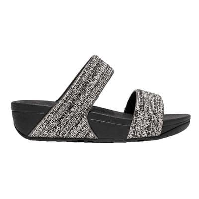 Fit Flop Dames/Dames Lulu Shimmer Weave Sliders (Zwart)