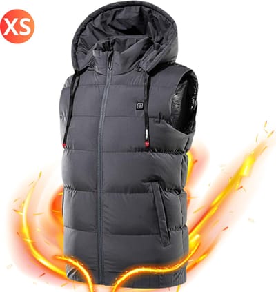 Nivard Verwarmde Bodywarmer - Heated Vest - Elektrische Bodywarmer - Extra Warm - Water Afstotend - Oplaadbaar - Heren - Maat XS - Grijs