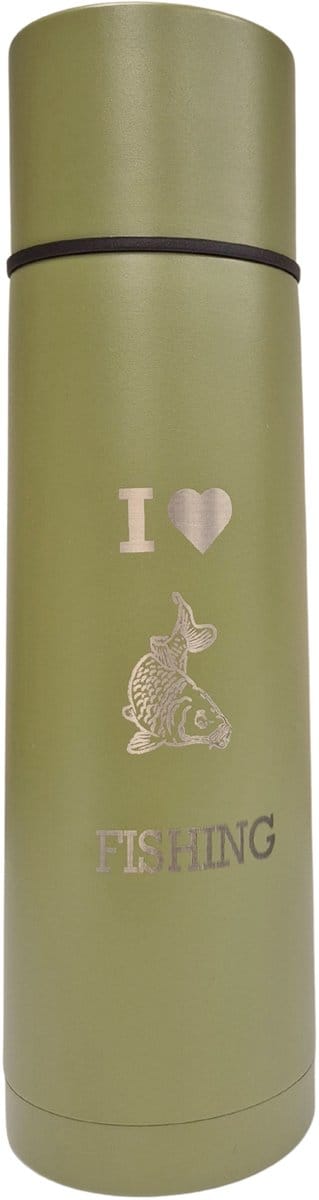 Onbreekbare Vis Thermosfles I Love Fishing 750 ml Dubbelwandig Carp Karper Iso Thermos Fles Vissen