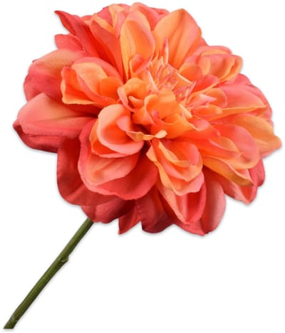 Silk-ka Kunstbloem-Zijden Bloem-Kunsttak Dahlia Steel Oranje -Roze 68 cm Per 2 Stuks