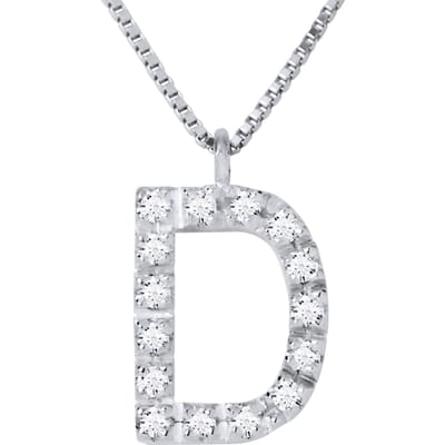 Collar ABC Diamonds 0,08 Cts LETTER "D" 18K wit