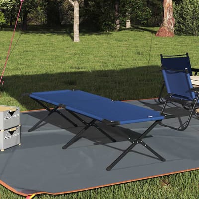 vidaXL - Opvouwbaar - Campingbed - Blauw - 210 - x - 80 - x - 46 - cm - Oxford - stof