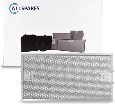 AllSpares Metaalfilter voor afzuigkappen geschikt voor Bosch Siemens Neff 00434107/434107 (208x403x8mm)