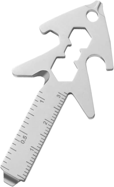 Compacte Flesopener - 8-in-1 Gereedschap - Outdoor Avontuur - Boomvorm Ontwerp - 7x3 cm - Zilver