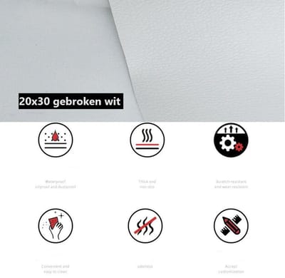 Zelfklevende lederen reparatiesticker - Self-adhesive leather repair sticker - wit