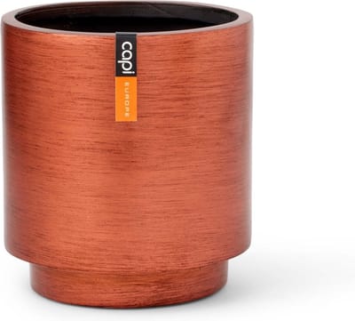 Capi Europe - Vaas cilinder Retro Gold & Copper - 8x9 - Koper - Opening Ø7 - Bloempot voor binnen - 5 jaar garantie - BRTC311