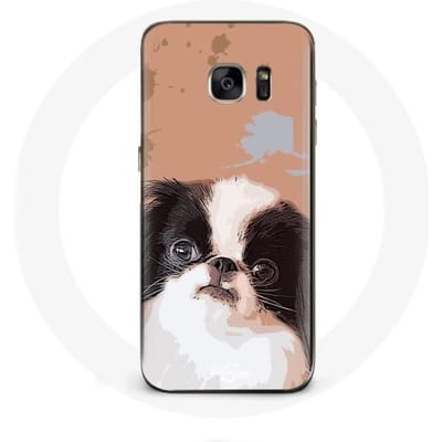 Samsung Galaxy S7 hoesje Japans spaniël Zwart-wit hondenras
