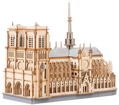 3D Houten Puzzel - Parijs Kathedraal DIY Architectuur Model Kit, Gotisch Bouwwerk voor Volwassenen en Tieners, Interieurdecoratie en Uniek Cadeau
