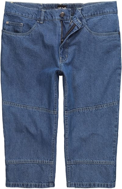 Men Plus - Heren - 3/4-jeans denim 5-pocket elastische tailleband - Blue stone - Maat 54