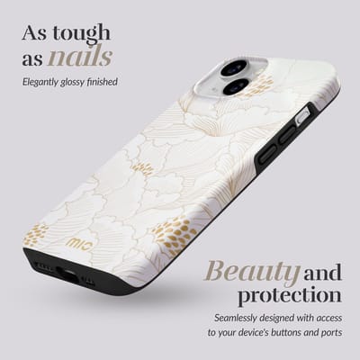 MIO by Mobilize Hoesje | Geschikt voor Apple iPhone 16 | Compatibel met MagSafe | Hard Shell Back Cover | White Roses