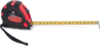 Rolmaat/meetlint - 500 cm - zwart/oranje - kunststof/metaal - gereedschap
