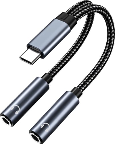 MMOBIEL USB-C naar 3.5mm Aux Audio Hoofdtelefoon Splitter - 32 Bit Type-C naar Dubbele 3.5mm Hoofdtelefoon Audio Jack Adapter