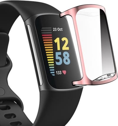 By Qubix - Geschikt voor Fitbit Charge 5 - Fitbit Charge 6 TPU case (volledig beschermd) - Roze