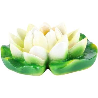 Ornement Lotus Flottant Artificiel Artisanat d'Art pour Bassins à Poissons, Réservoirs, Décoration de Fontaine beige